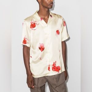 Nahmias Wine Glass Print Shirt